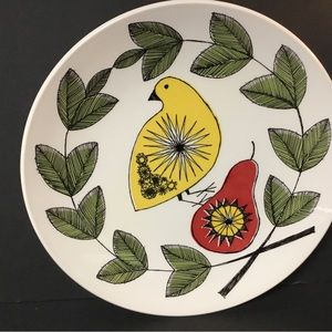 Set of 6 Carley Dodsley Partridge and Pear dinner plates for Crate and Barrel.